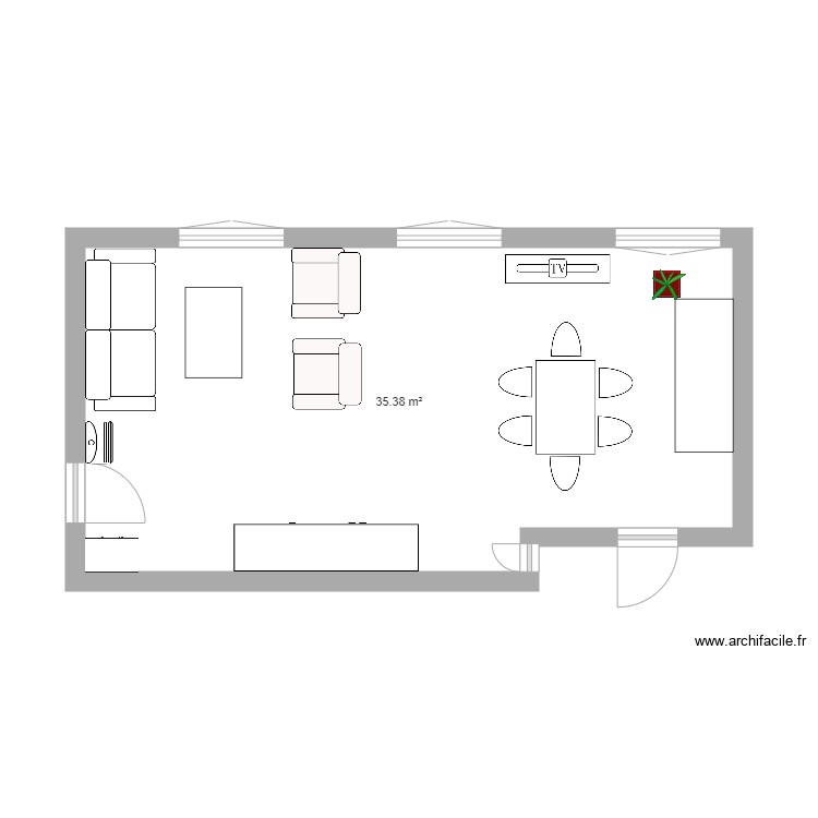 salon salle à manger - Plan dessiné par Corinnemg