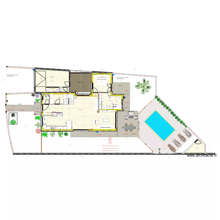 Cloture plus t&eacute;rrasses. Plan de 