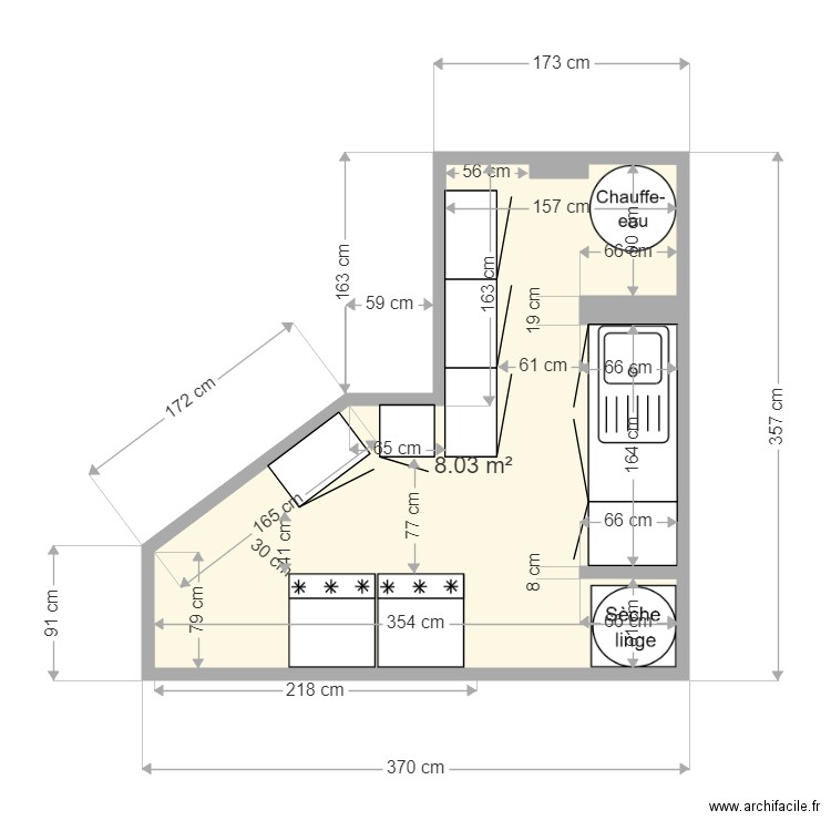 fresnes 11022020. Plan de 1 pièce et 8 m2