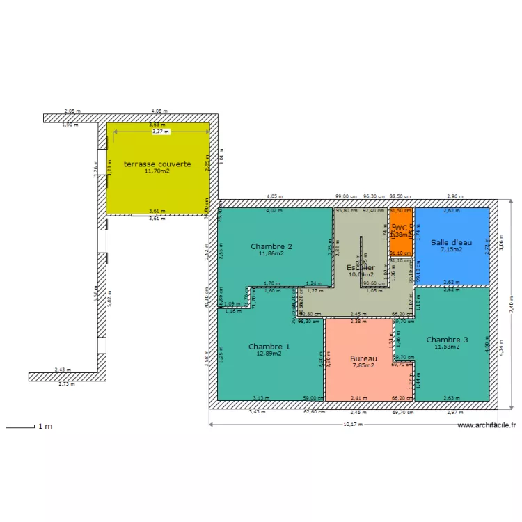 maison-etage-2 1m. Plan de 