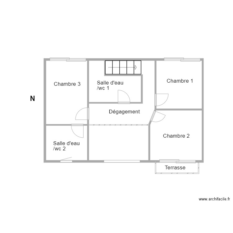 LLffv. Plan de 8 pièces et 17 m2