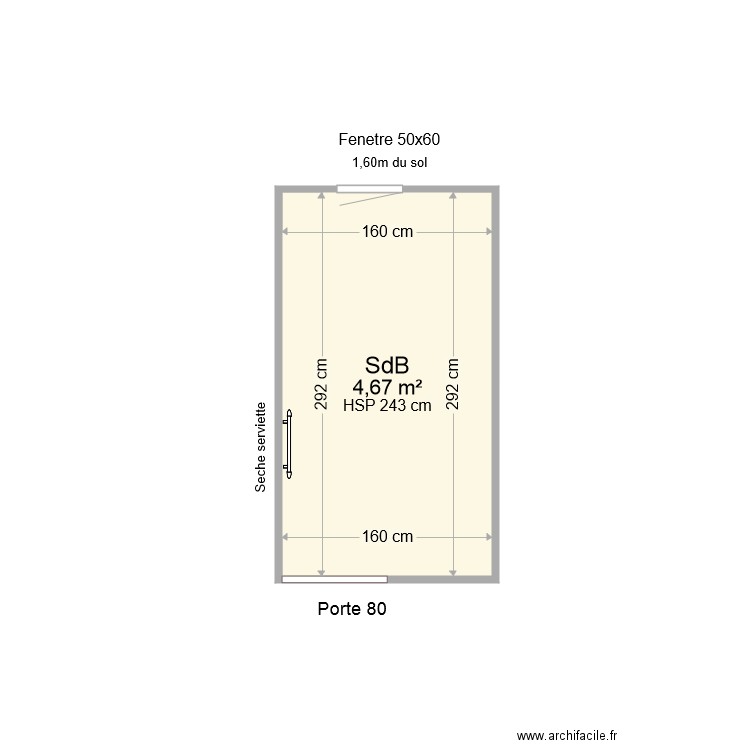 SdB. Plan de 0 pièce et 0 m2