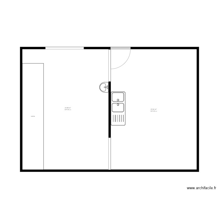 Plan Montchat 11/12. Plan de 2 pièces et 46 m2