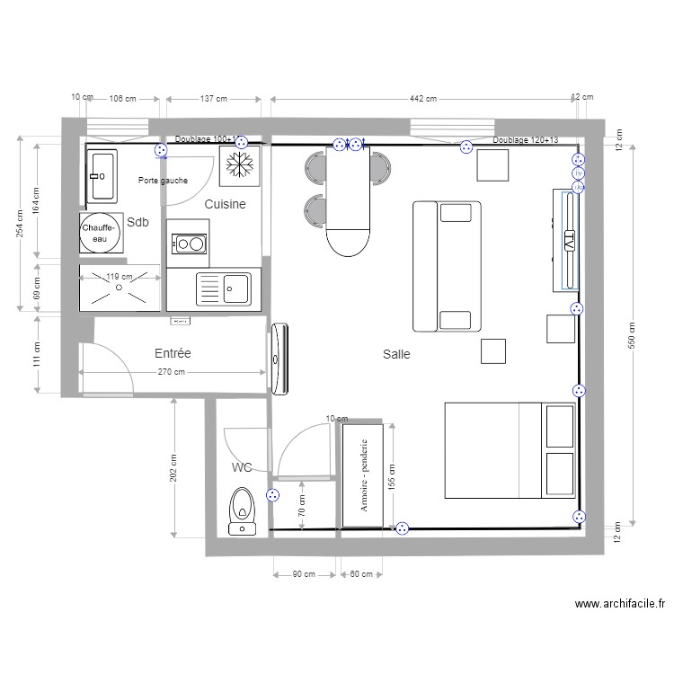 Lorient Calvin V22. Plan de 6 pièces et 37 m2