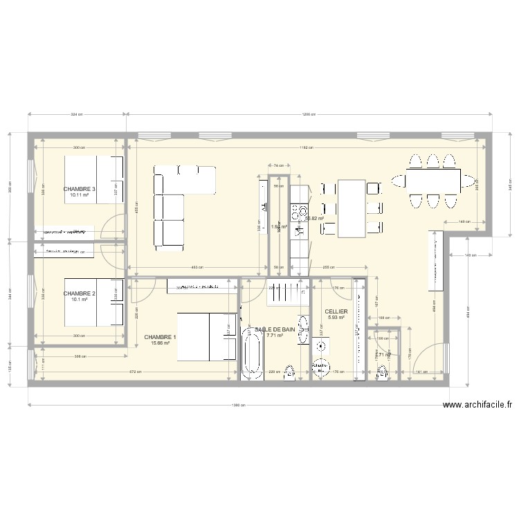 doubs etage 1 fin 3. Plan de 0 pièce et 0 m2