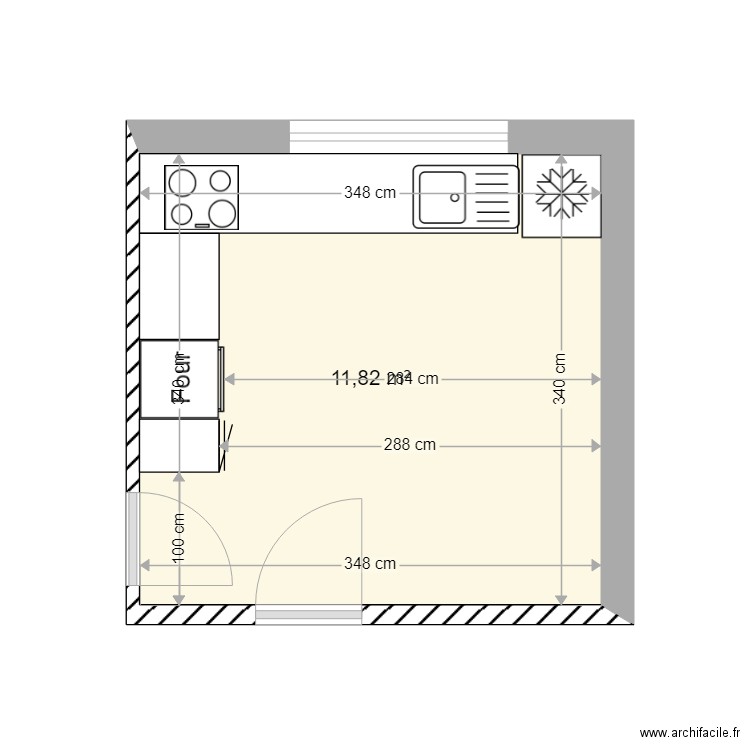 cuisine Mamie. Plan de 0 pièce et 0 m2