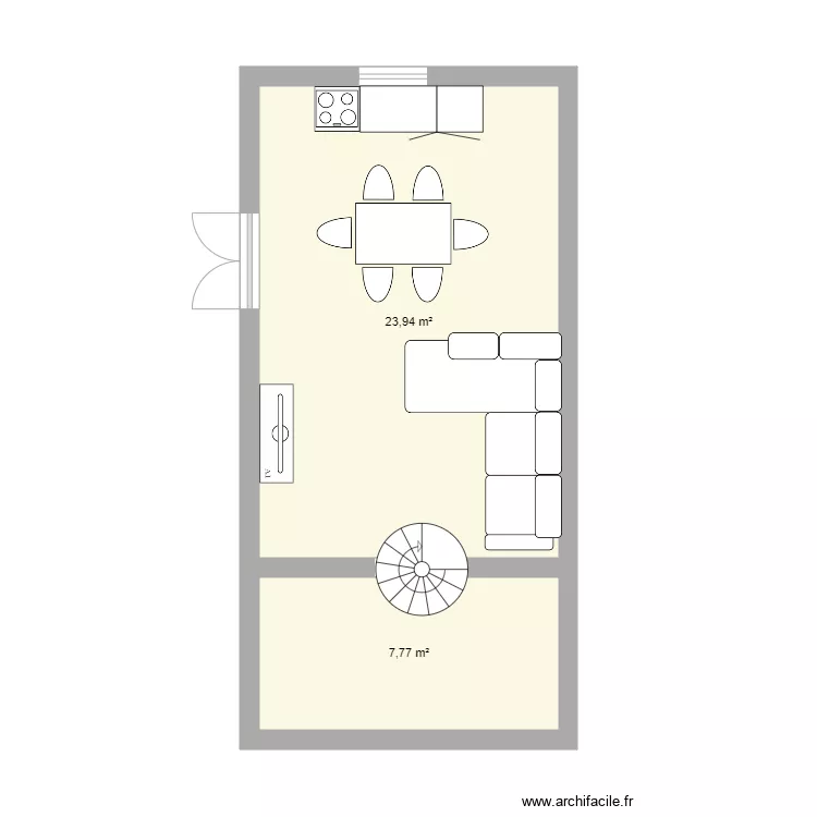 cave avec colimacon. Plan de 