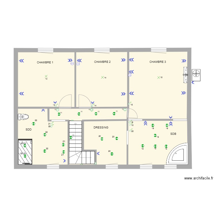 math 1er étage. Plan de 0 pièce et 0 m2