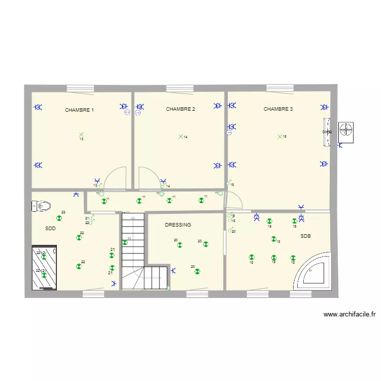 math 1er &eacute;tage. Plan de 