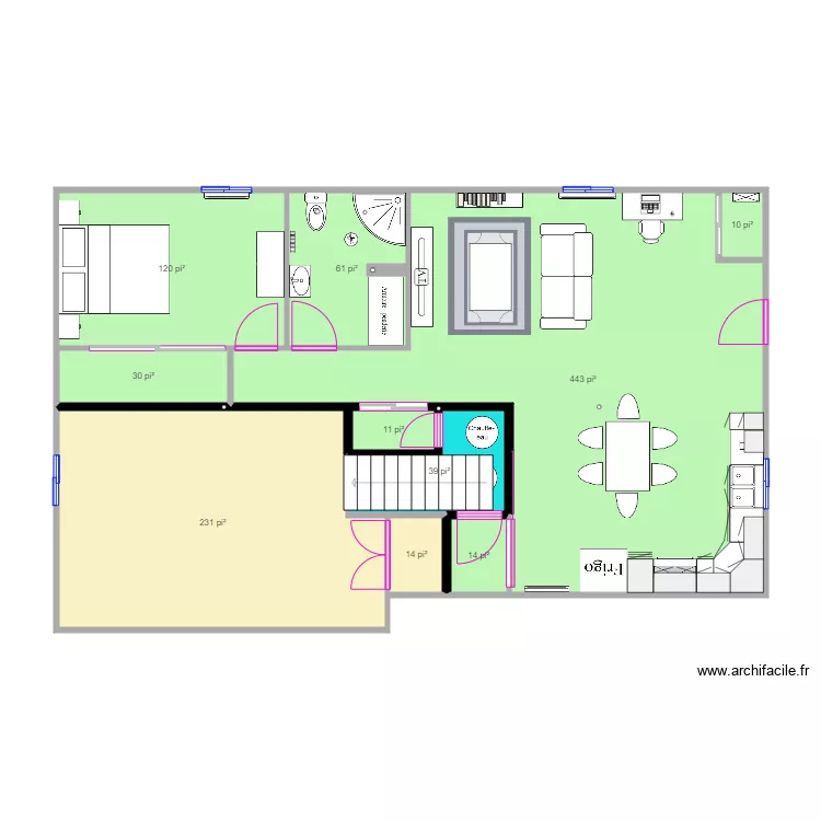  Plan bas 3 et demi. Plan de 