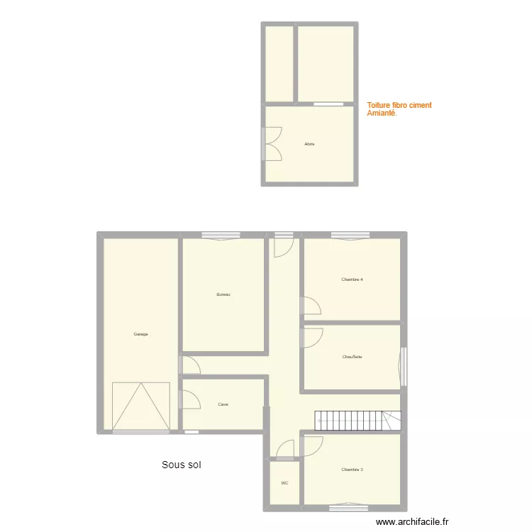 Croquis BENOIT Sous sol et annexe. Plan de 