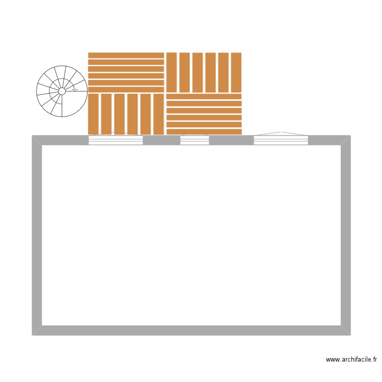 Terrasse. Plan de 1 pièce et 41 m2