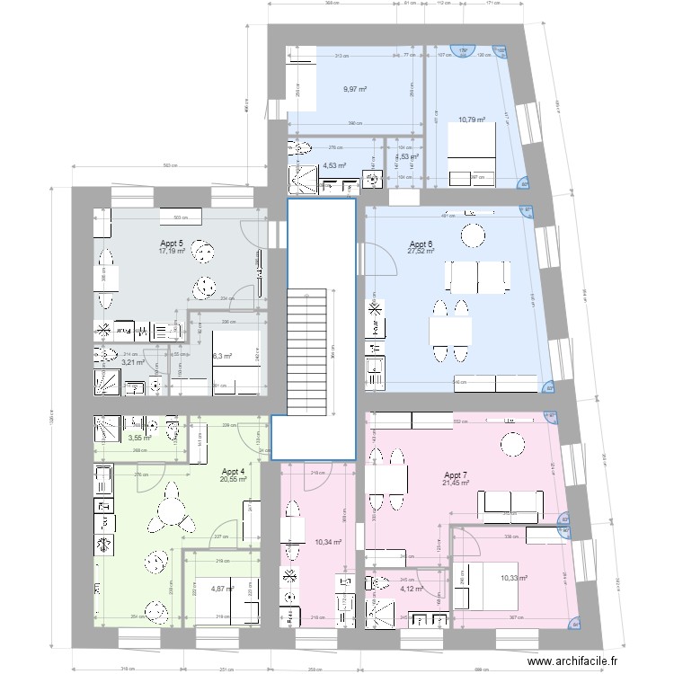 Saint Fulgent Etage Projet 1. Plan de 16 pièces et 172 m2