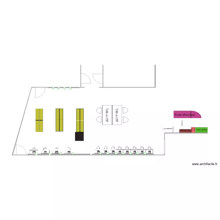 Salle de r&eacute;f V1. Plan de 