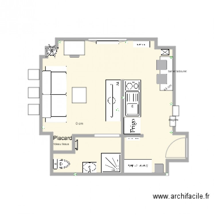 Studio 3 actuel Servane. Plan de 0 pièce et 0 m2