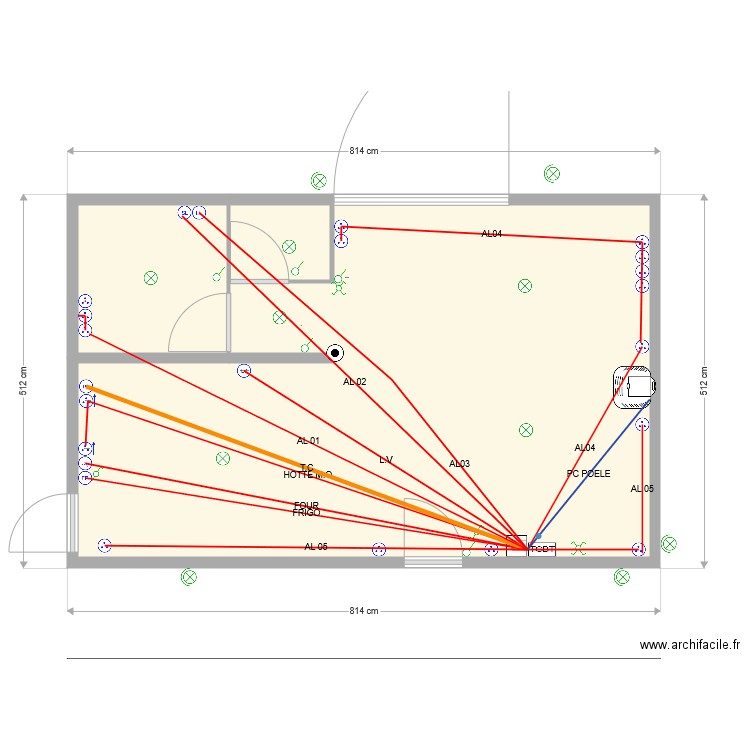 plan elec PC  manu. Plan de 0 pièce et 0 m2