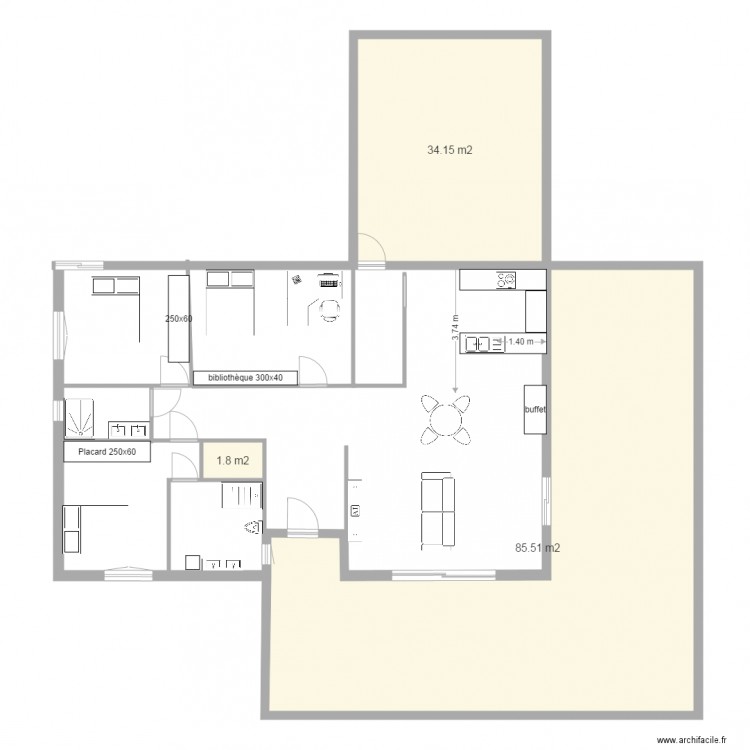 plan terrain en largeur changement garage. Plan de 0 pièce et 0 m2