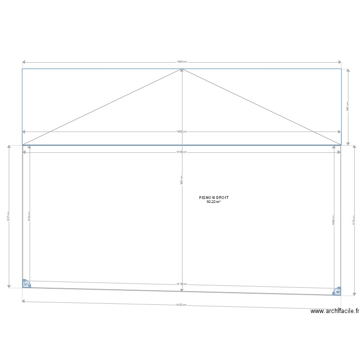 PIGNON DROIT. Plan de 0 pièce et 0 m2