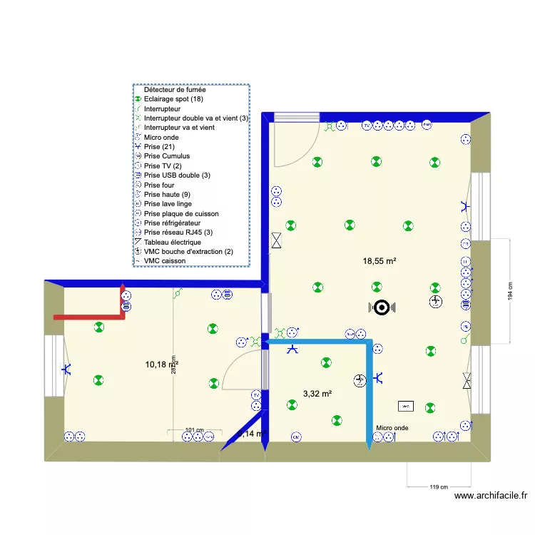 Louis Pasteur 2 Electricit&eacute; . Plan de 
