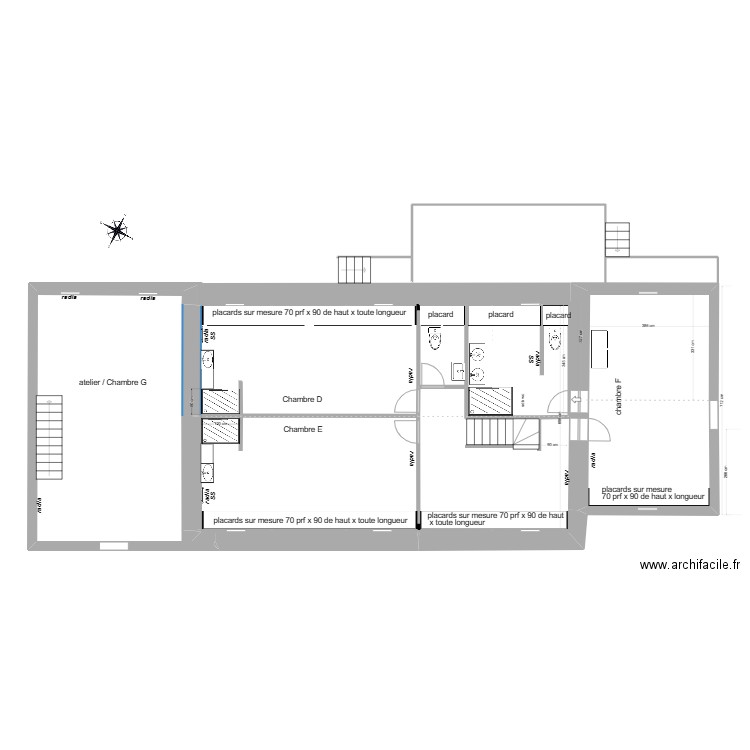 projet étage 2 mars radia. Plan de 7 pièces et 121 m2
