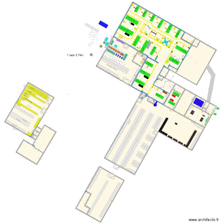 centrale 2024. Plan de 31 pièces et 3608 m2