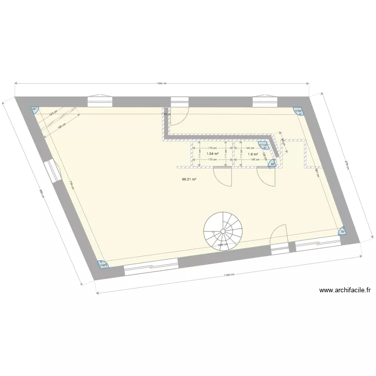 RDC maison . Plan de 