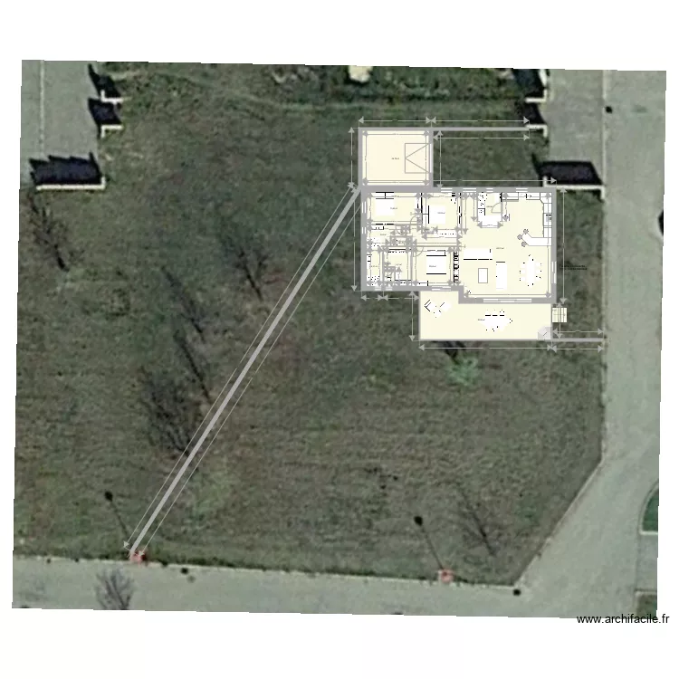 Villa et terrain . Plan de 