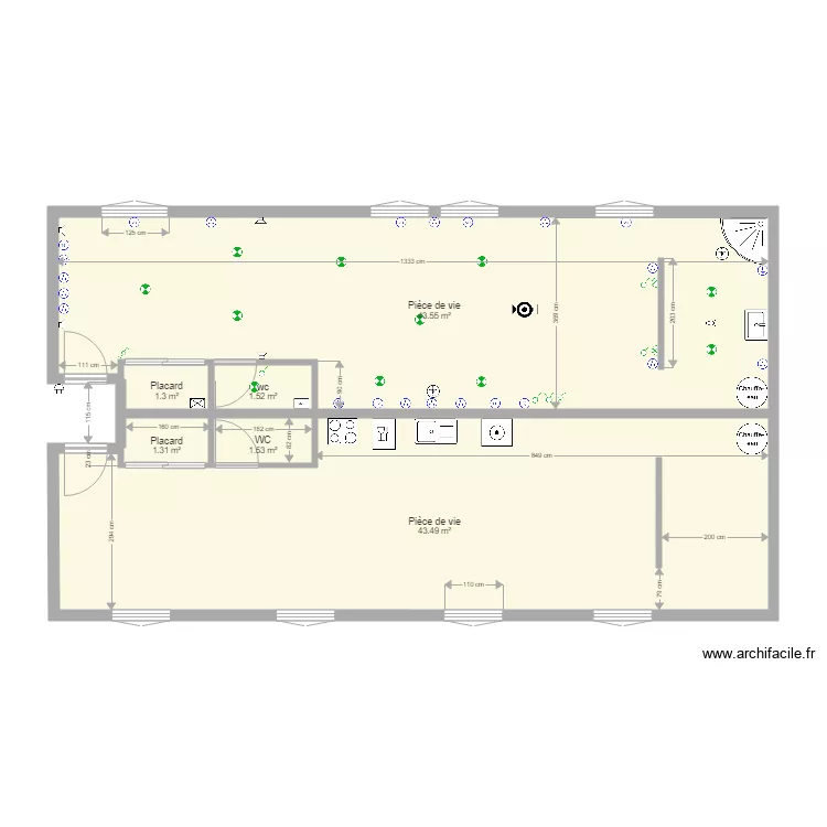 plan 1er &eacute;tage m&eacute;dr&eacute;c electricien. Plan de 