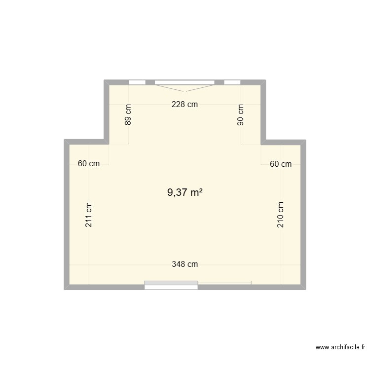 FLORAMY CHAMBRE. Plan de 1 pièce et 9 m2