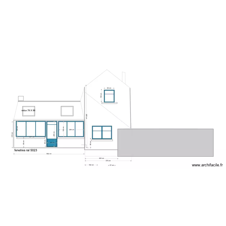 facade avant cote jardin  1. Plan de 