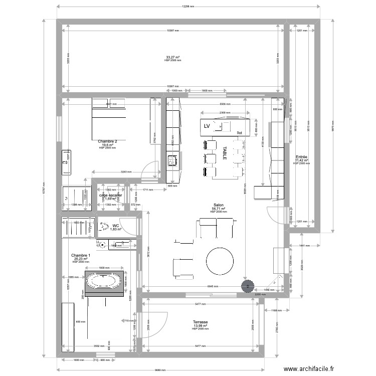 maison Renov. Plan de 8 pièces et 159 m2