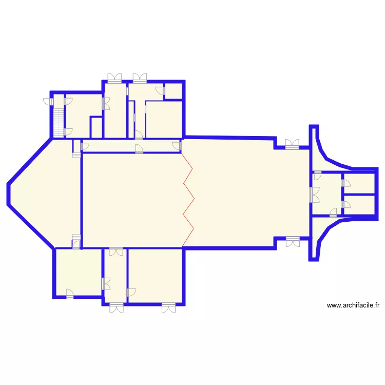 plan &eacute;vacuation Rdc STE  situation apr&egrave;s travaux. Plan de 