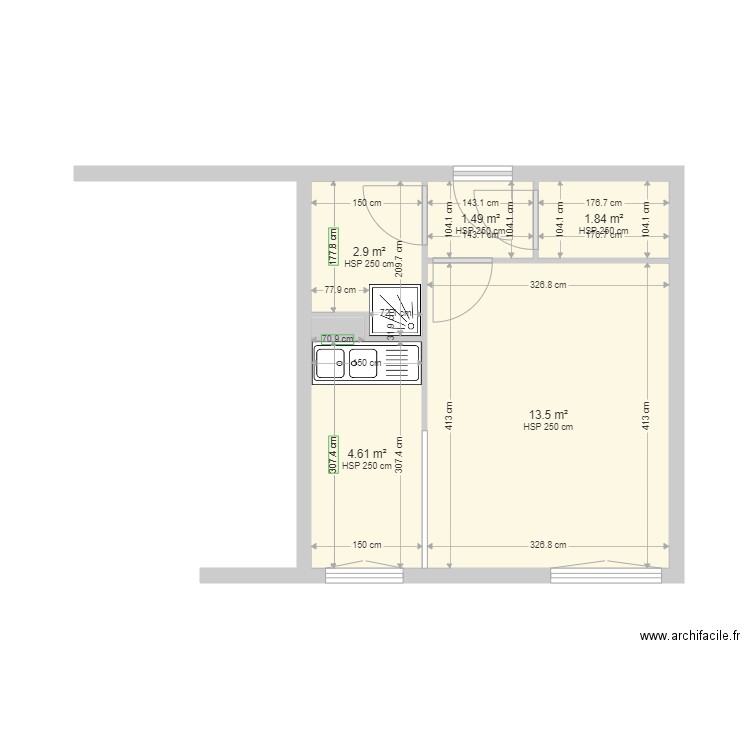 FONCIA 8 ROLLINAT P160. Plan de 6 pièces et 25 m2