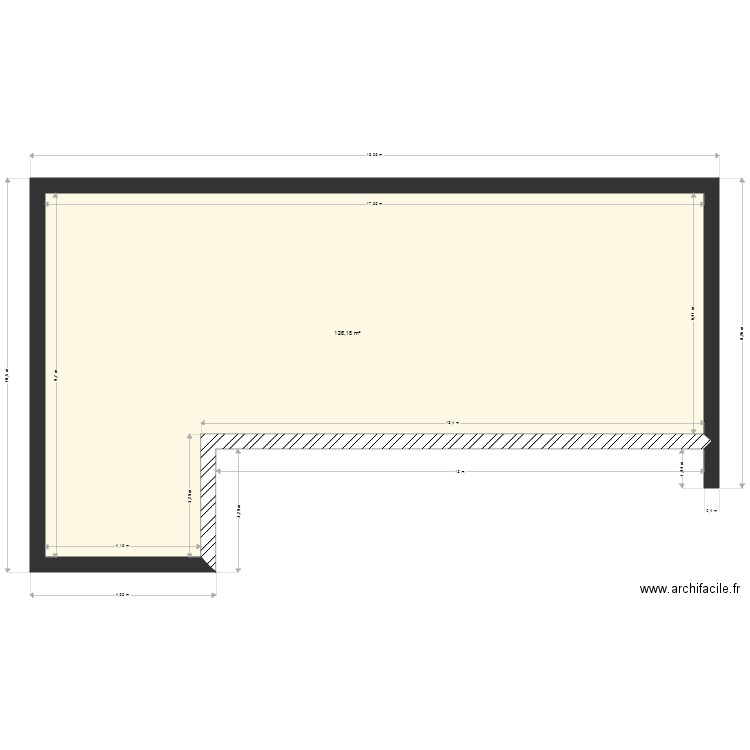 rez de chausse 1835x. Plan de 1 pièce et 126 m2