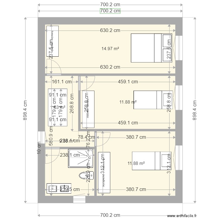 CJ LF PLAN 9 X 7 ETAGE MEUBLES. Plan de 0 pièce et 0 m2