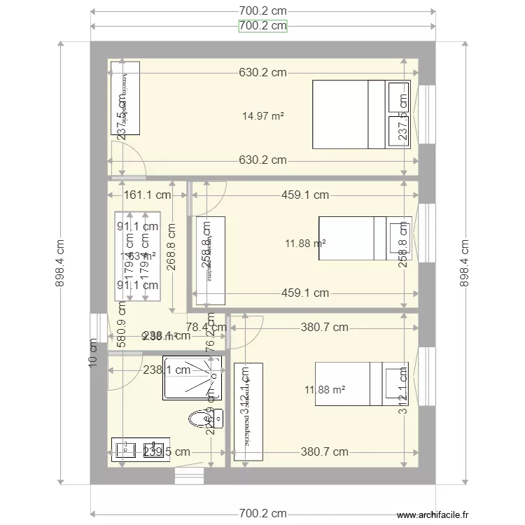 CJ LF PLAN 9 X 7 ETAGE MEUBLES. Plan de 