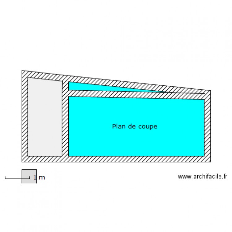 Plan de coupe pièce 12m Carré. Plan de 0 pièce et 0 m2