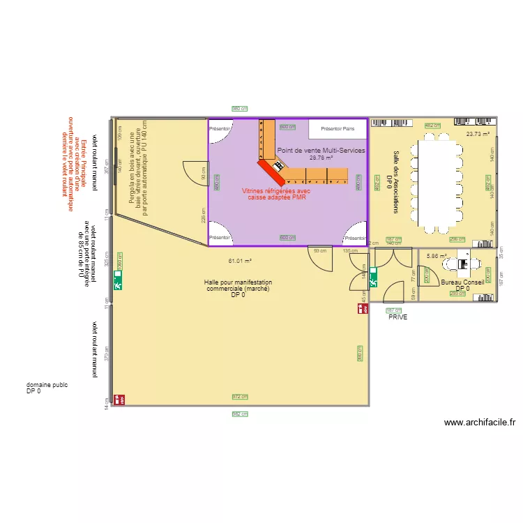 POINT DE VENTE MULTI SERVICES APRES TRAVAUX. Plan de POINT DE VENTE MULTI SERVICES APRES TRAVAUX. Plan de