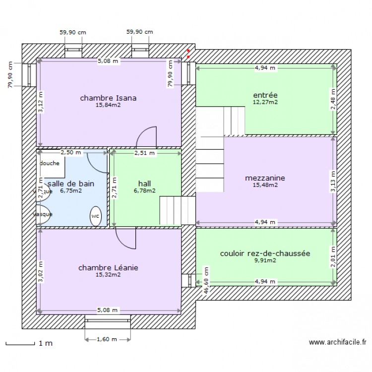 étage final brut. Plan de 0 pièce et 0 m2