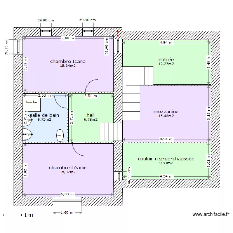 &eacute;tage final brut. Plan de 