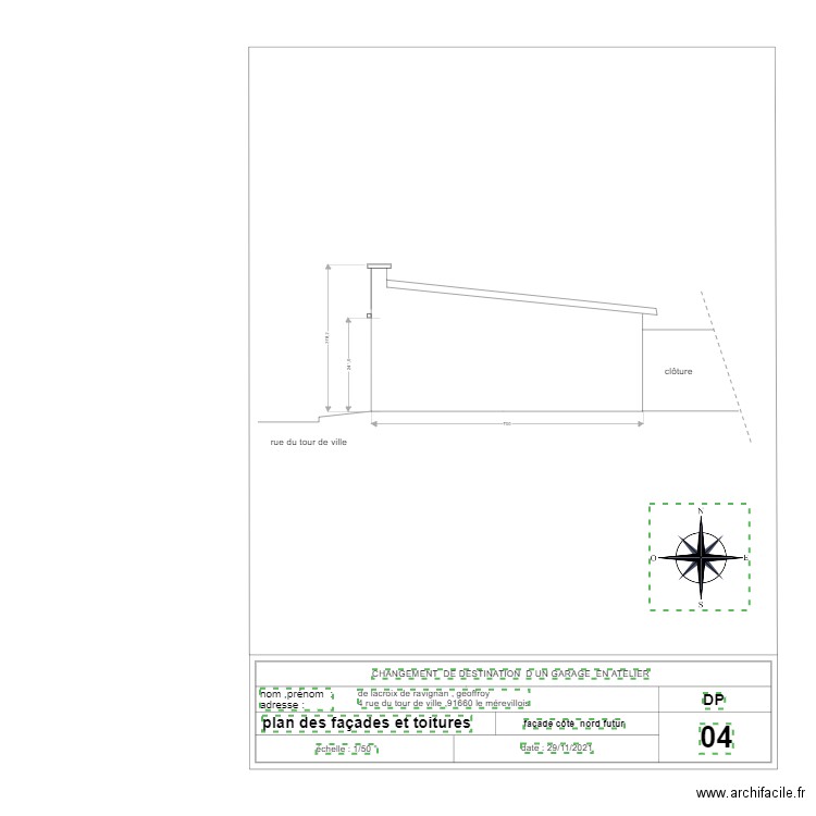 plan de coté nord   futurp 04. Plan de 0 pièce et 0 m2