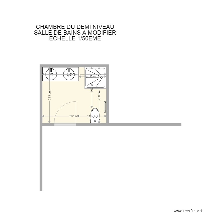 SALLE DE BAINS  AVANT MODIF. Plan de 0 pièce et 0 m2