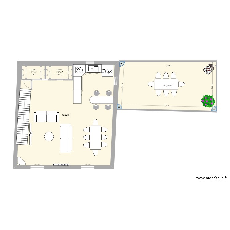 PLAN MAISON GUILLAUME etage 1. Plan de 4 pièces et 82 m2