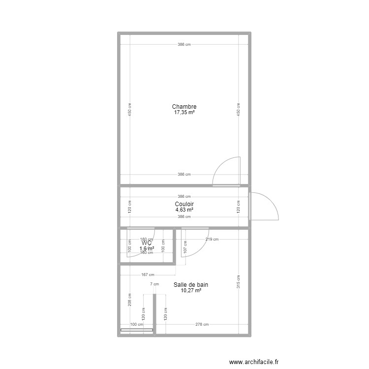 PLATEAU. Plan de 4 pièces et 34 m2