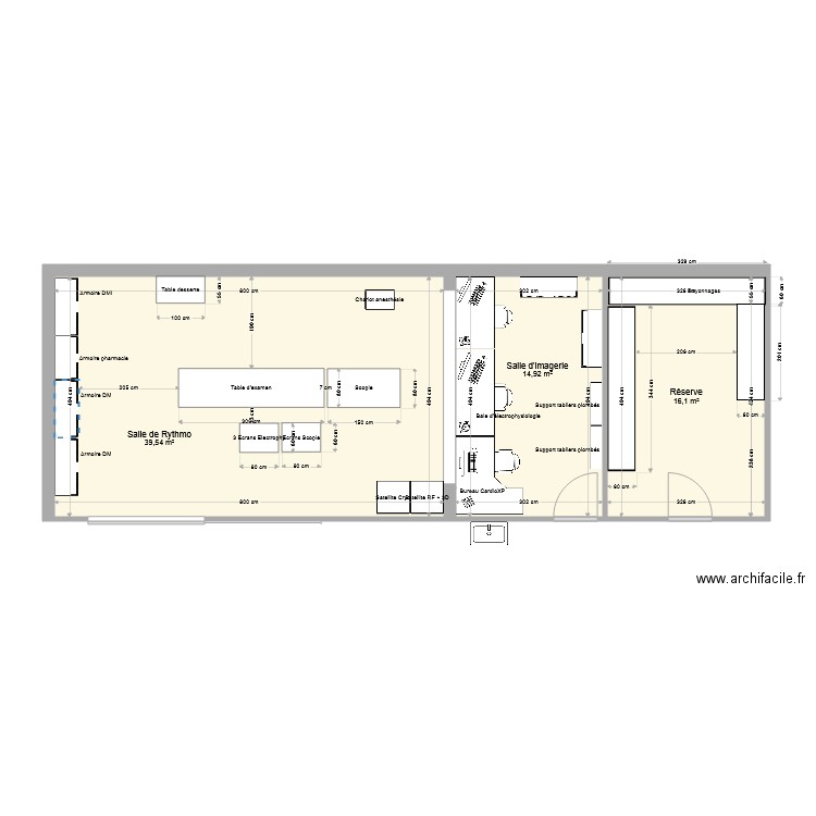 Plan nouvelle salle électrophysiologie A minima. Plan de 0 pièce et 0 m2