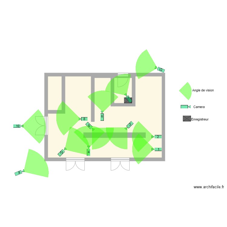 Cristalline. Plan de 4 pièces et 55 m2