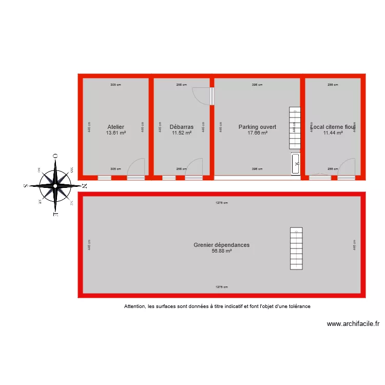 BI 5780 Annexes d&eacute;pendances c&ocirc;t&eacute;es. Plan de 