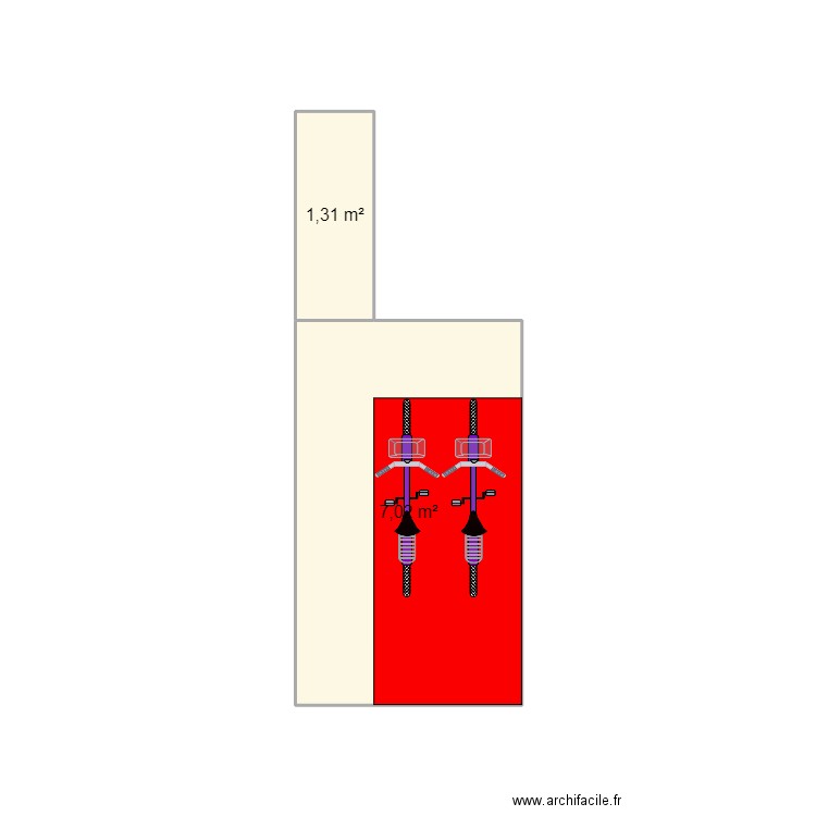 Erard. Plan de 2 pièces et 8 m2