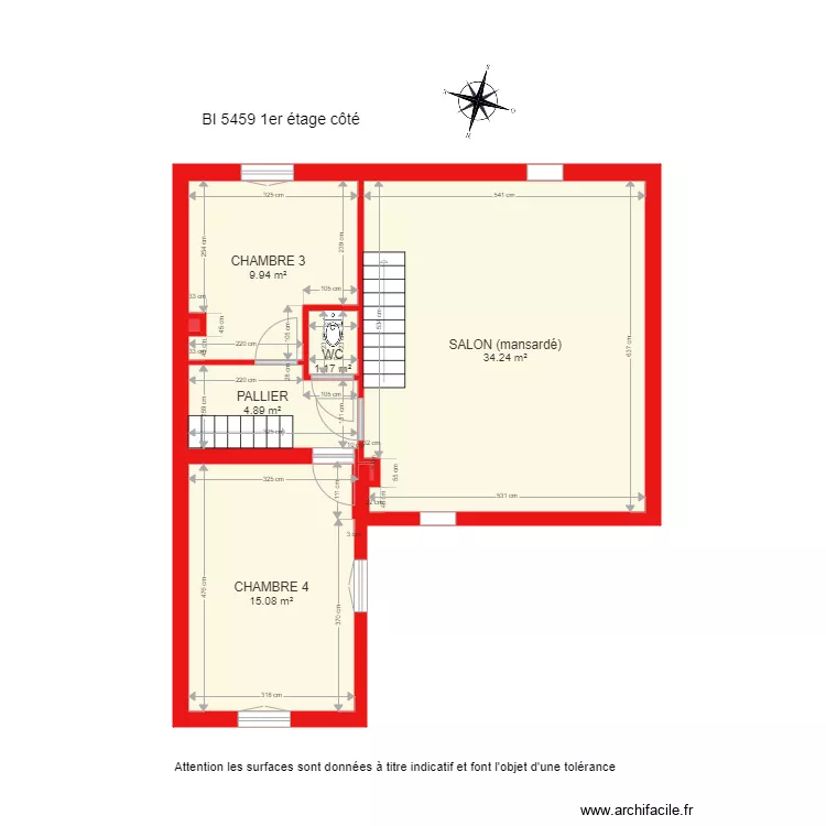 BI 5459 1er étage côté. Plan de BI 5459 1er étage côté. Plan de