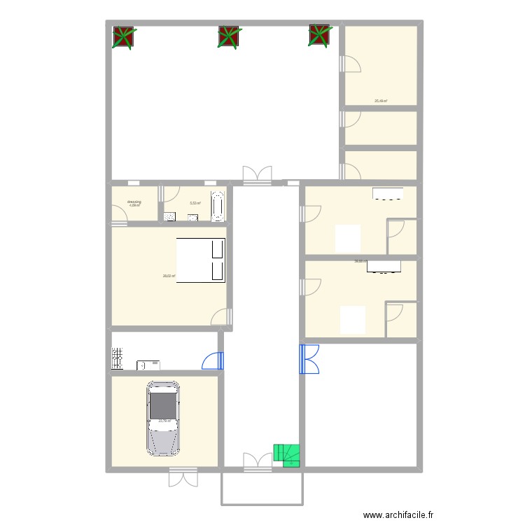 ndey compliqué. Plan de 0 pièce et 0 m2